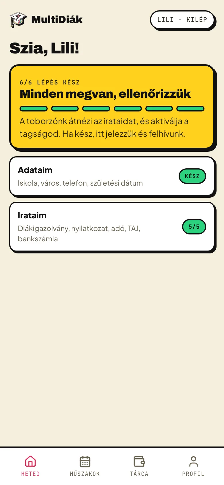Az iratok feltöltése az appban